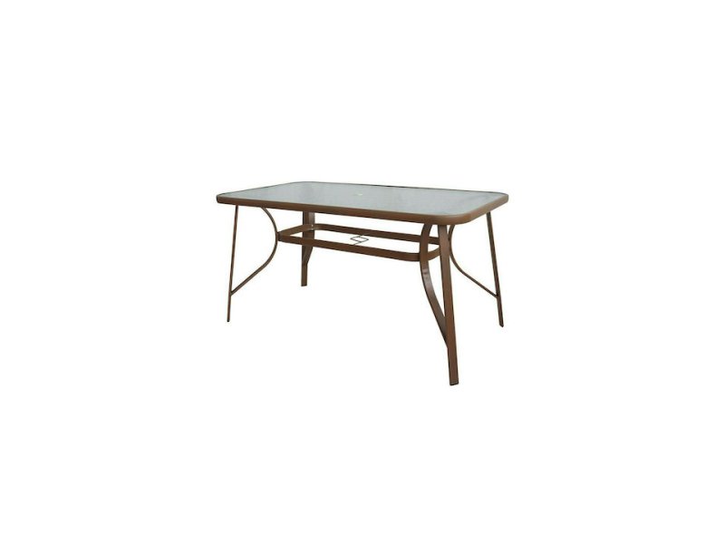 WOODWELL Rio E2501,3 Τραπέζι 150χ90 Μεταλλικό Καφέ/Γυαλί 0037953 WOODWELL Rio E2501,3 Τραπέζι 150χ90 Μεταλλικό Καφέ/Γυαλί 0037953