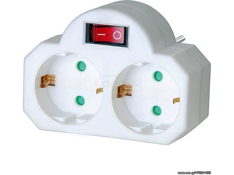 EUROLAMP 147-10007 Αντάπτορας από 1 Σούκο σε 2 Σούκο με Διακόπτη & Προστασία Επαφών 0039259 EUROLAMP 147-10007 Αντάπτορας από 1 Σούκο σε 2 Σούκο με Διακόπτη & Προστασία Επαφών 0039259