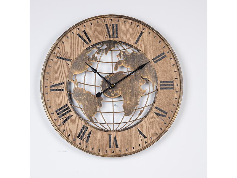ESTHETI 753-10057 Ρολόι Τοίχου Μέταλο Λευκό Αντικέ Globe Καφέ Μαύρο 0039645 ESTHETI 753-10057 Ρολόι Τοίχου Μέταλο Λευκό Αντικέ Globe Καφέ Μαύρο 0039645