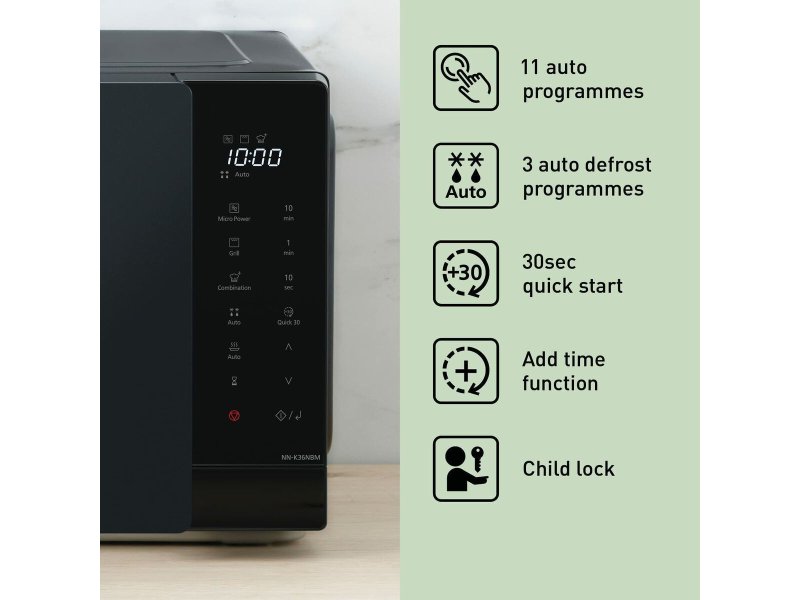 PANASONIC NN-K36NBMEP Φούρνος Μικροκυμάτων με Grill 24lt Μαύρος 0039741 PANASONIC NN-K36NBMEP Φούρνος Μικροκυμάτων με Grill 24lt Μαύρος 0039741