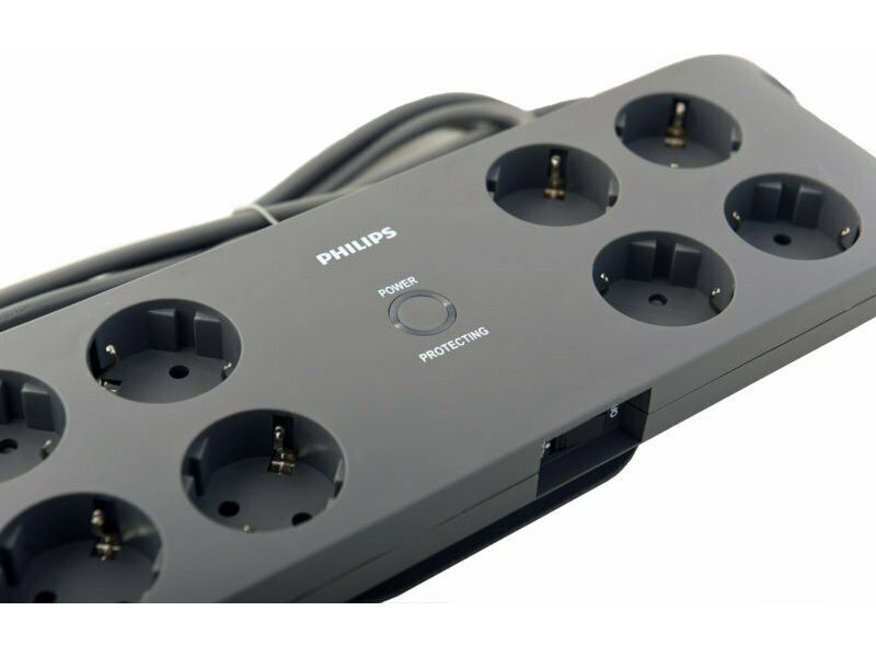 PHILIPS SPN3180A/GRS Πολύπριζο Ασφαλείας 8 Θέσεων με Διακόπτη και Καλώδιο 2m Γκρι 0040547 PHILIPS SPN3180A/GRS Πολύπριζο Ασφαλείας 8 Θέσεων με Διακόπτη και Καλώδιο 2m Γκρι 0040547