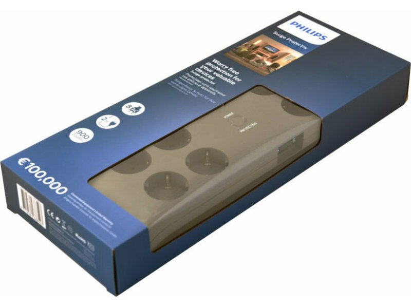 PHILIPS SPN3180A/GRS Πολύπριζο Ασφαλείας 8 Θέσεων με Διακόπτη και Καλώδιο 2m Γκρι 0040547 PHILIPS SPN3180A/GRS Πολύπριζο Ασφαλείας 8 Θέσεων με Διακόπτη και Καλώδιο 2m Γκρι 0040547
