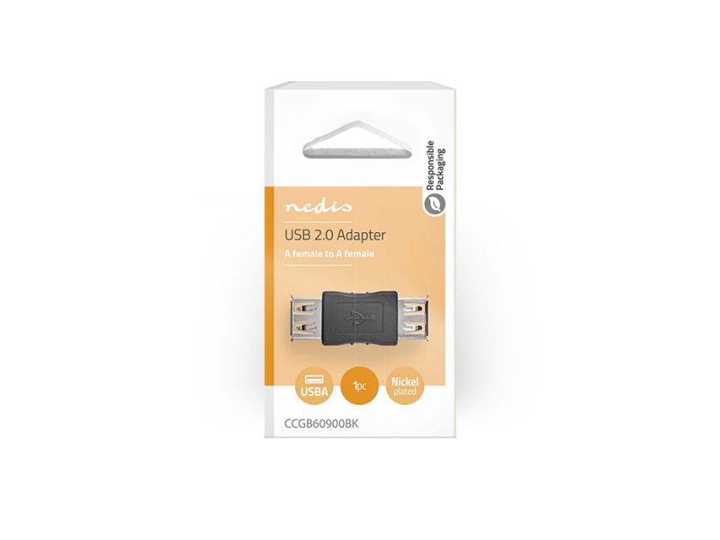NEDIS CCGB60900BK USB 2.0 TYPE A Αντάπτορας 480Mbps Μαύρο 0040786 NEDIS CCGB60900BK USB 2.0 TYPE A Αντάπτορας 480Mbps Μαύρο 0040786
