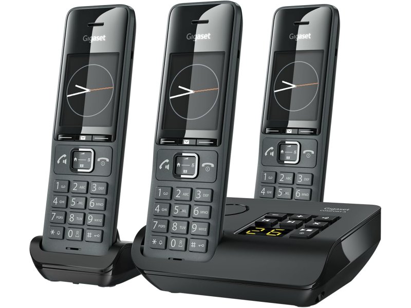 GIGASET Comfort 520A Trio - 3 ασύρματα τηλέφωνα DECT με αυτόματο τηλεφωνητή -Λειτουργία hands-free - Προστασία κλήσεων, Titanium-Black 0040831 GIGASET Comfort 520A Trio - 3 ασύρματα τηλέφωνα DECT με αυτόματο τηλεφωνητή -Λειτουργία hands-free - Προστασία κλήσεων, Titanium-Black 0040831