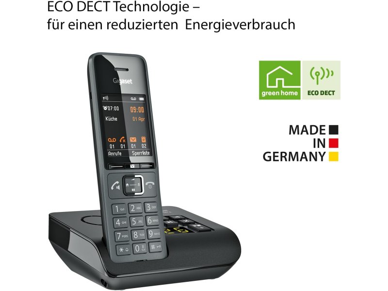 GIGASET Comfort 520A Trio - 3 ασύρματα τηλέφωνα DECT με αυτόματο τηλεφωνητή -Λειτουργία hands-free - Προστασία κλήσεων, Titanium-Black 0040831 GIGASET Comfort 520A Trio - 3 ασύρματα τηλέφωνα DECT με αυτόματο τηλεφωνητή -Λειτουργία hands-free - Προστασία κλήσεων, Titanium-Black 0040831