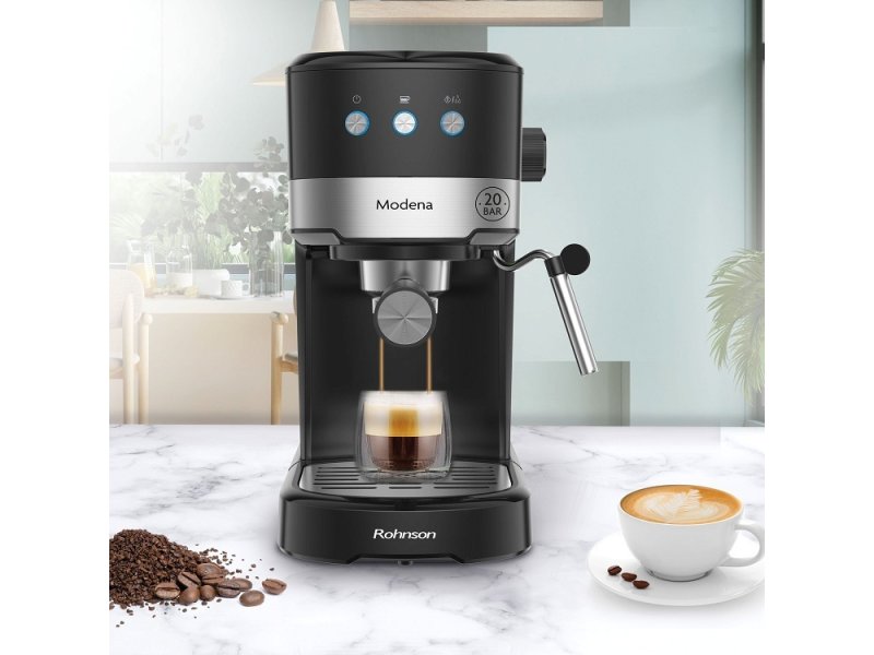 Rohnson Modena R-98012 Μηχανή Espresso 1100W Πίεσης 20bar Μαύρη 0040985 Rohnson Modena R-98012 Μηχανή Espresso 1100W Πίεσης 20bar Μαύρη 0040985