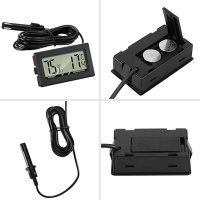 THLEVEL 41112200 Mini LCD Ψηφιακό Θερμόμετρο-Υγρόμετρο Θερμοκρασίας με Εξωτερικό Αισθητήρα για Ψυγειοκαταψύκτη 0041013