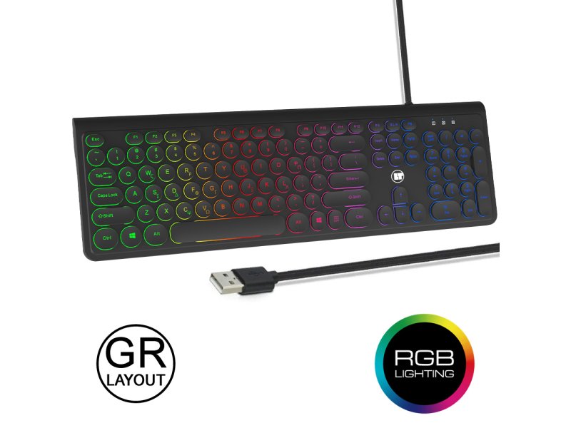 LAMTECH LAM113058 Rainbow Gaming Ενσύρματο Πληκτρολόγιο με RGB φωτισμό 0041019 LAMTECH LAM113058 Rainbow Gaming Ενσύρματο Πληκτρολόγιο με RGB φωτισμό 0041019
