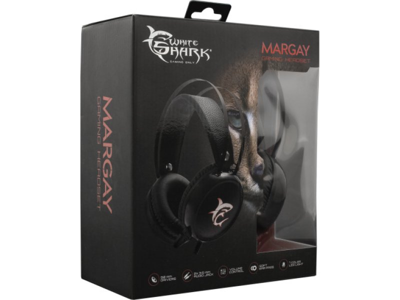 WHITE SHARK GH-1947 Margay On Ear Gaming Headset with Connection 2x3.5mm / USB 0041022 WHITE SHARK GH-1947 Margay On Ear Gaming Headset with Connection 2x3.5mm / USB 0041022