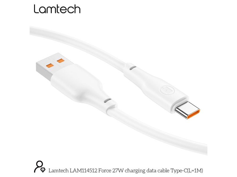 LAMTECH LAM114529 Καλώδιο Φόρτισης και Δεδομένων USB-C - 1m - 100W - Λευκό 0041027 LAMTECH LAM114529 Καλώδιο Φόρτισης και Δεδομένων USB-C - 1m - 100W - Λευκό 0041027