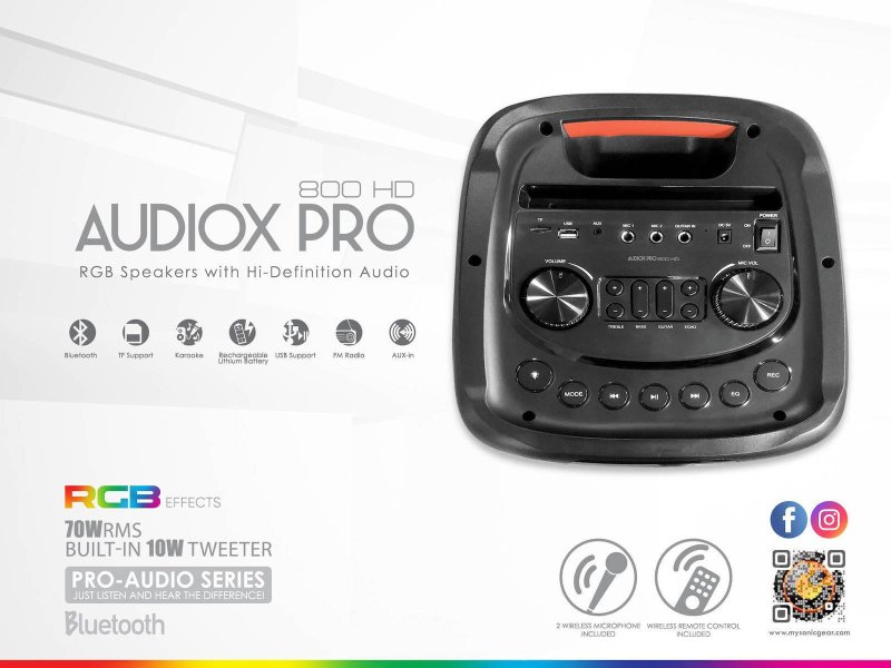 SONIC GEAR AX-PRO800-HD Karaoke Speaker Audiox Pro 800 Μαύρο 0041033 SONIC GEAR AX-PRO800-HD Karaoke Speaker Audiox Pro 800 Μαύρο 0041033
