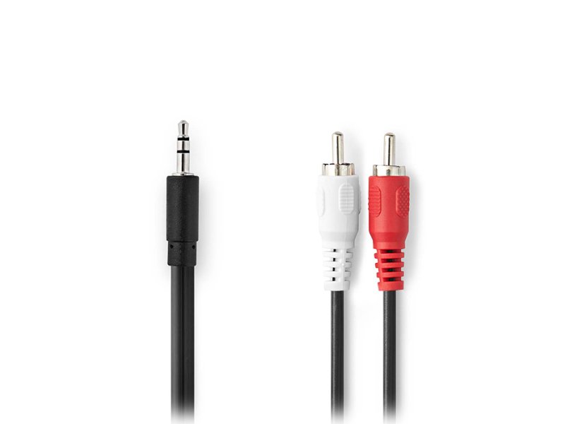 NEDIS CAGB22200BK10 Καλώδιο ήχου 3.5mm Stereo αρσ. - 2x RCA αρσ., 1.00m 0041080 NEDIS CAGB22200BK10 Καλώδιο ήχου 3.5mm Stereo αρσ. - 2x RCA αρσ., 1.00m 0041080