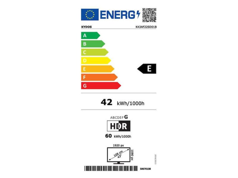 KYDOS K43WU22CD01B Smart Τηλεόραση 43 KYDOS K43WU22CD01B Smart Τηλεόραση 43