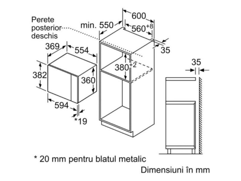 BOSCH BFL554MB0 Εντοιχιζόμενος Φούρνος Μικροκυμάτων 25lt Μαύρος 0041173 BOSCH BFL554MB0 Εντοιχιζόμενος Φούρνος Μικροκυμάτων 25lt Μαύρος 0041173