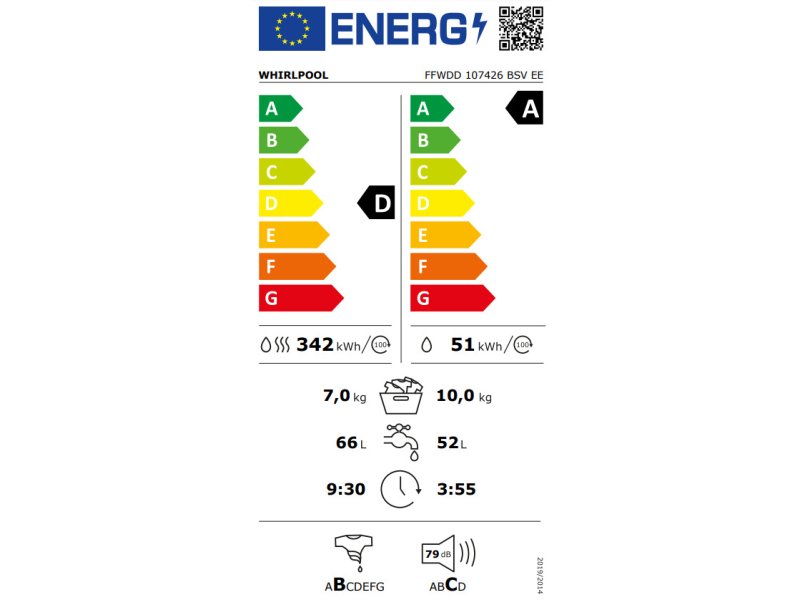 WHIRLPOOL FFWDD 107426 BSV EE Πλυντήριο-Στεγνωτήριο Ρούχων 10kg/7kg Ατμού 1400rpm 0041303 WHIRLPOOL FFWDD 107426 BSV EE Πλυντήριο-Στεγνωτήριο Ρούχων 10kg/7kg Ατμού 1400rpm 0041303