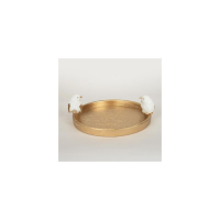 ESTHETI 752-15018 Διακοσμητική Πιατέλα Ξύλινη Χρυσή 30.9x28x9.5εκ. 0041324