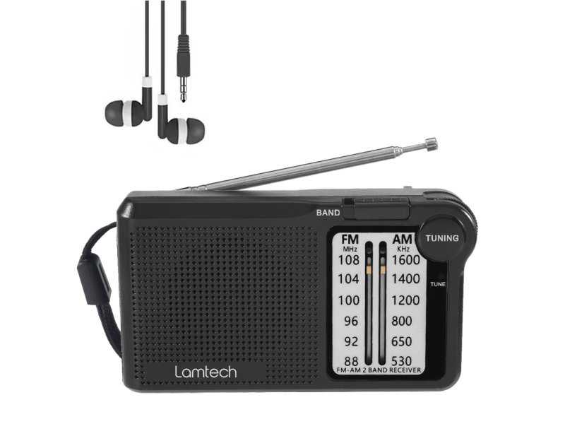 Lamtech LAM112549 2 Band Φορητό Ραδιόφωνο Επαναφορτιζόμενο Μαύρο 0041576 Lamtech LAM112549 2 Band Φορητό Ραδιόφωνο Επαναφορτιζόμενο Μαύρο 0041576