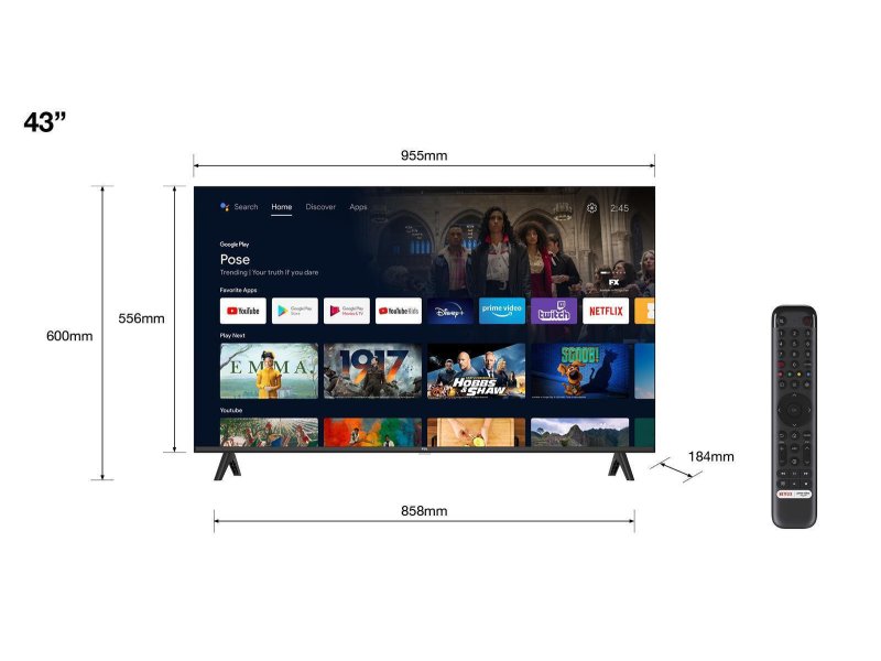 TCL 43S5400A Smart Τηλεόραση 43 TCL 43S5400A Smart Τηλεόραση 43