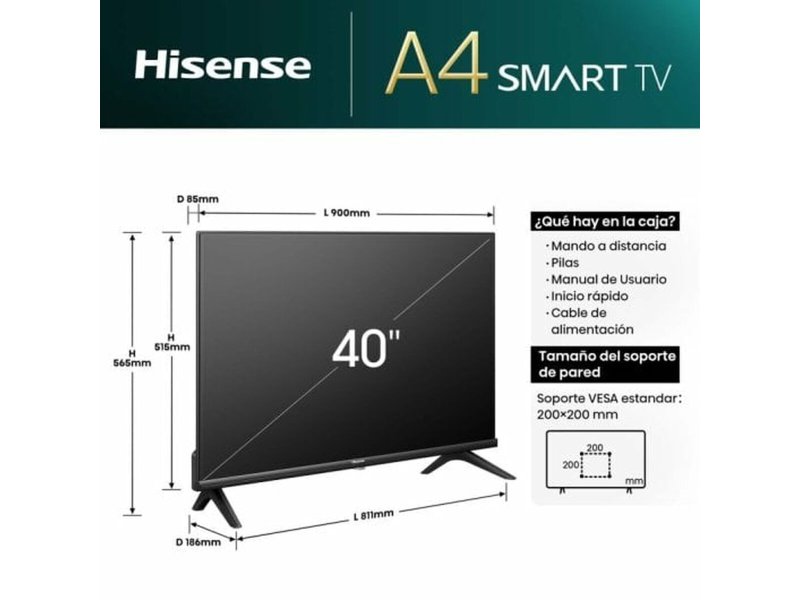 HISENSE 40A4N Smart Τηλεόραση 40 HISENSE 40A4N Smart Τηλεόραση 40