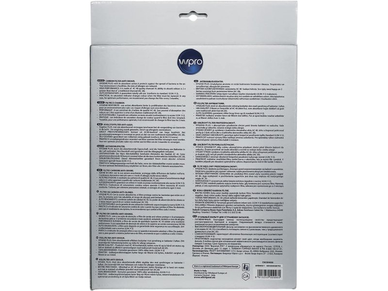 WPRO AKB000/1 Φίλτρο Άνθρακα κατά των Οσμών (C00384666) Type 58 - 2 pcs. (? 142 x 48 mm - 200 g) 0041902 WPRO AKB000/1 Φίλτρο Άνθρακα κατά των Οσμών (C00384666) Type 58 - 2 pcs. (? 142 x 48 mm - 200 g) 0041902