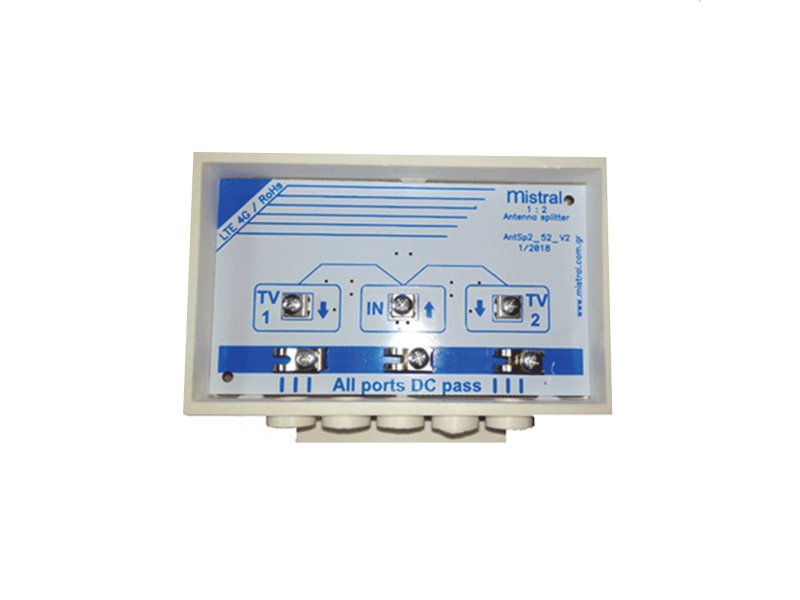 MISTRAL Antenna Splitter 2 Διακλαδωτής Ιστού -Κατανεμητής Σήματος δυο Εξόδων DIV2 050209