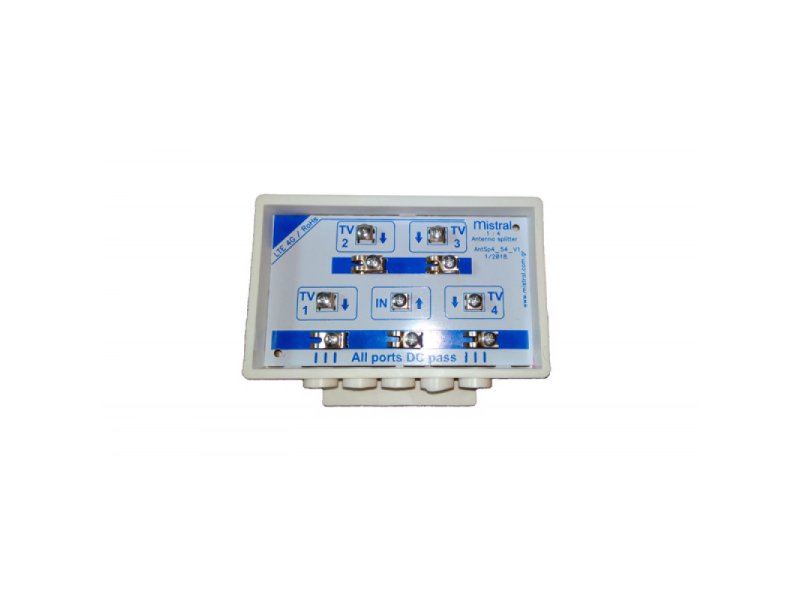 MISTRAL Antenna Splitter 2 Διακλαδωτής Ιστού -Κατανεμητής Σήματος 4 Εξόδων DIN4 051629 MISTRAL Antenna Splitter 2 Διακλαδωτής Ιστού -Κατανεμητής Σήματος 4 Εξόδων DIN4 051629
