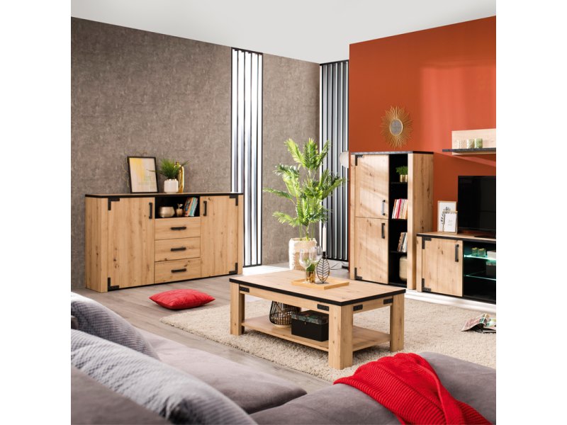 FYLLIANA 11008366 Κομότα Lazio 3K3F Artisian Oak /Μαύρο 168χ40χ94 0023437 FYLLIANA 11008366 Κομότα Lazio 3K3F Artisian Oak /Μαύρο 168χ40χ94 0023437
