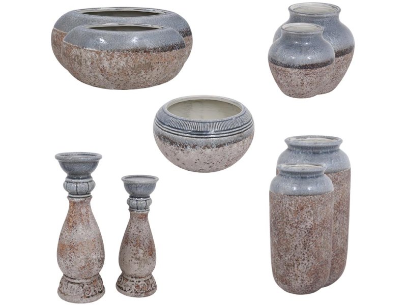 FYLLIANA 028-00-107 Κεραμικό Βάζο 17715 Γκρι - Καφέ 15.5 x 15 0021444 FYLLIANA 028-00-107 Κεραμικό Βάζο 17715 Γκρι - Καφέ 15.5 x 15 0021444