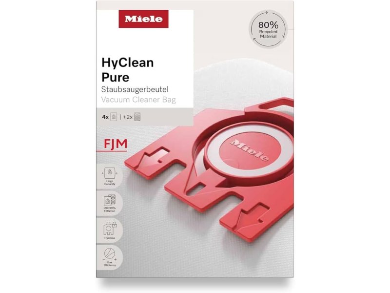 MIELE FJM HyClean Pure Σακούλες Ηλεκτρικής Σκούπας ORIGINAL - 4 τεμάχια + 2 φίλτρα 400014 MIELE FJM HyClean Pure Σακούλες Ηλεκτρικής Σκούπας ORIGINAL - 4 τεμάχια + 2 φίλτρα 400014