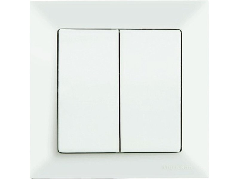 EUROLAMP 152-12002 Διακόπτης Διπλός K/R Λευκός 0028606 EUROLAMP 152-12002 Διακόπτης Διπλός K/R Λευκός 0028606