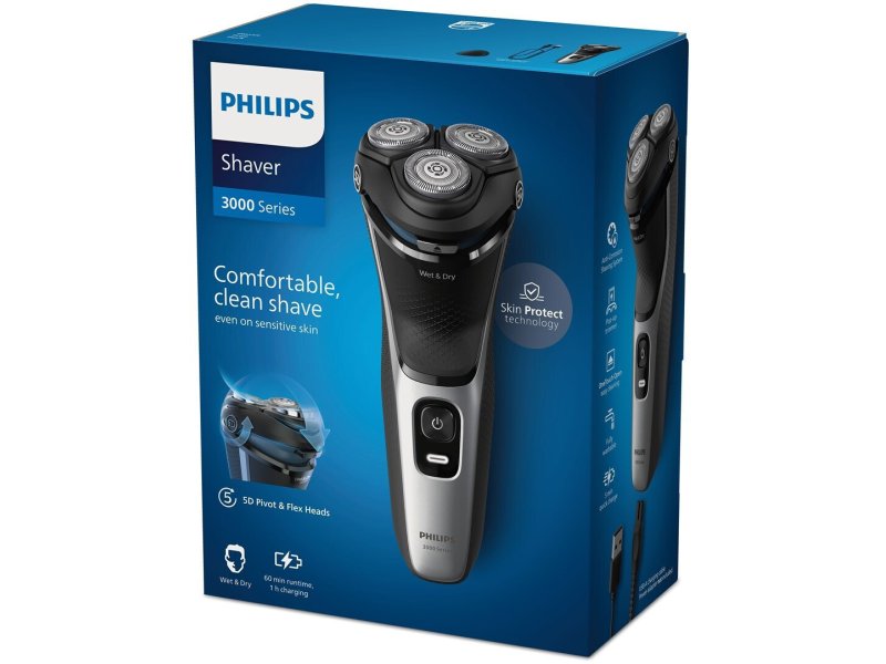 PHILIPS S3143/00 Ξυριστική Μηχανή Προσώπου Επαναφορτιζόμενη 0038910 PHILIPS S3143/00 Ξυριστική Μηχανή Προσώπου Επαναφορτιζόμενη 0038910