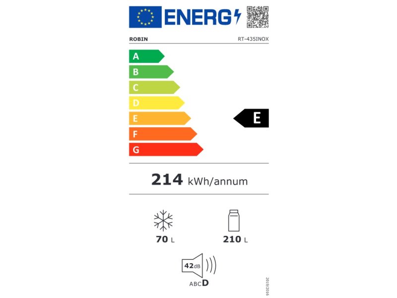 ROBIN RT-435 Ψυγείο Δίπορτο Total NoFrost Υ152xΠ60xΒ60εκ. Inox 0037247 ROBIN RT-435 Ψυγείο Δίπορτο Total NoFrost Υ152xΠ60xΒ60εκ. Inox 0037247