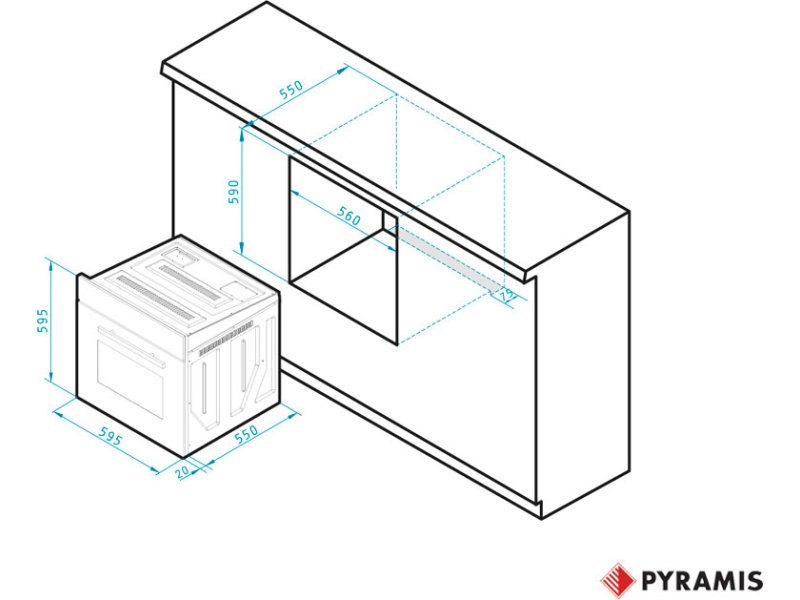 Pyramis 60IN 1006 Inox 034006701 Φούρνος άνω Πάγκου 61lt χωρίς Εστίες Π59εκ. 0013900 Pyramis 60IN 1006 Inox 034006701 Φούρνος άνω Πάγκου 61lt χωρίς Εστίες Π59εκ. 0013900