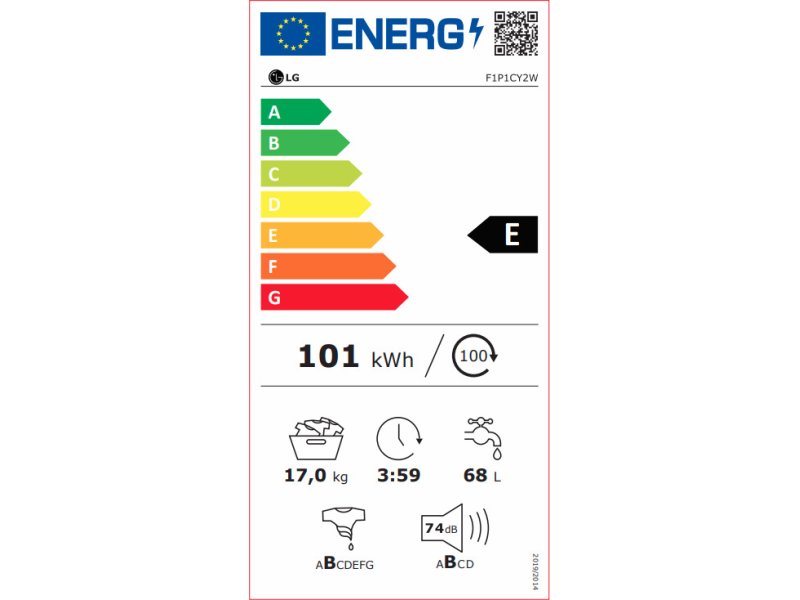 LG F1P1CY2W Πλυντήριο Ρούχων 17kg 1100 Στροφές - E - (ΥX ΠX Β) :99 x70 x 77 cm 0030395 LG F1P1CY2W Πλυντήριο Ρούχων 17kg 1100 Στροφές - E - (ΥX ΠX Β) :99 x70 x 77 cm 0030395