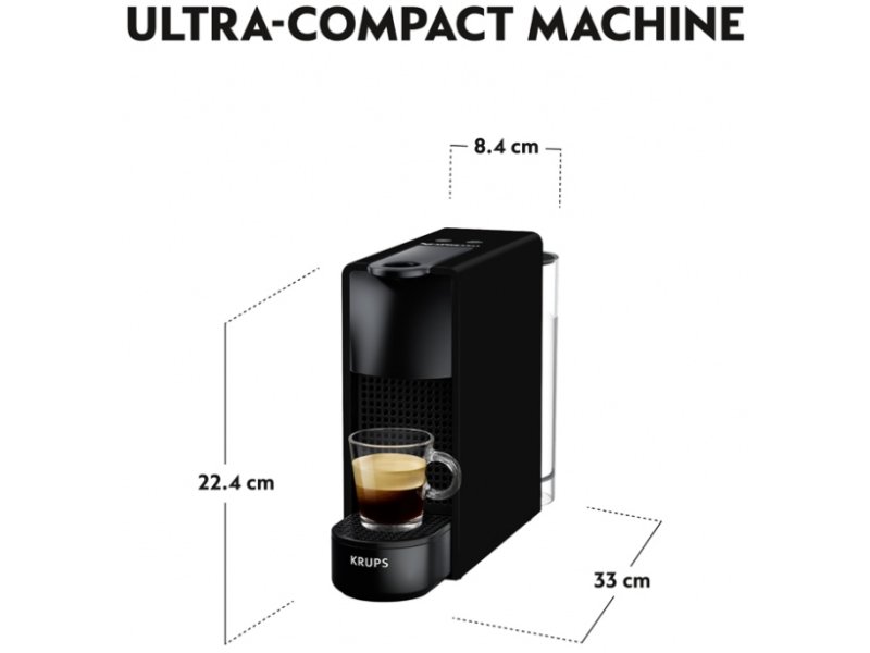 KRUPS XN1108V Essenza Mini Καφετιέρα για κάψουλες Nespresso Μαύρο 0032695 KRUPS XN1108V Essenza Mini Καφετιέρα για κάψουλες Nespresso Μαύρο 0032695