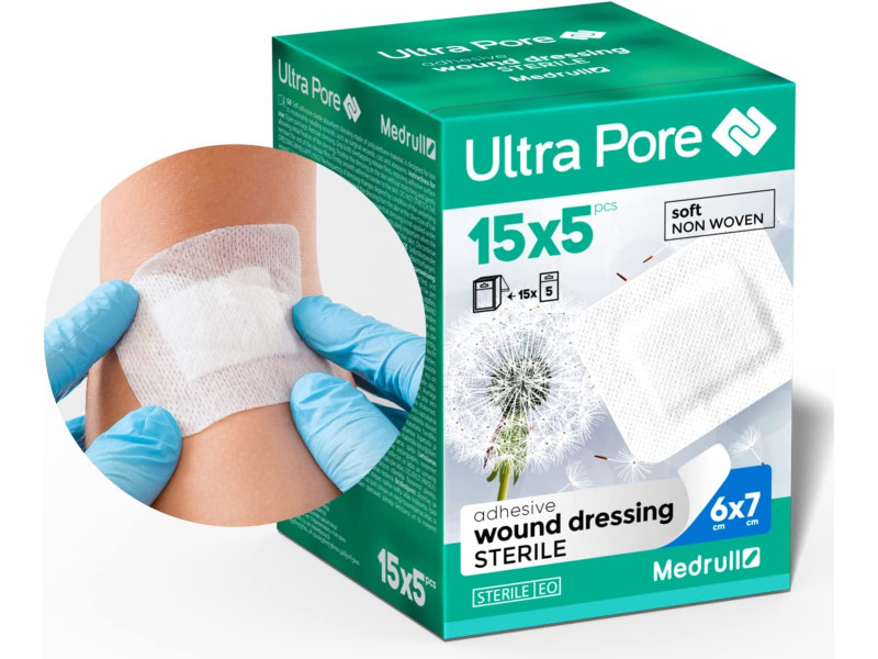 MEDRULL Ultra Pore adhesive wound Νο5 Αυτοκόλλητο Επίθεμα 6 x 7cm (202111205) Συσκ. 5τεμ. (κουτί των 15 συσκευασιών) 0033648 MEDRULL Ultra Pore adhesive wound Νο5 Αυτοκόλλητο Επίθεμα 6 x 7cm (202111205) Συσκ. 5τεμ. (κουτί των 15 συσκευασιών) 0033648