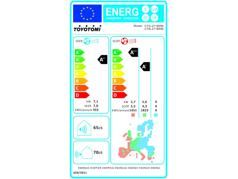 TOYOTOMI Erai CTN/CTG-271BRM Κλιματιστικό Inverter 24000 BTU A++/A+ με Ιονιστή και WiFi Midnight Blue 0033896 TOYOTOMI Erai CTN/CTG-271BRM Κλιματιστικό Inverter 24000 BTU A++/A+ με Ιονιστή και WiFi Midnight Blue 0033896