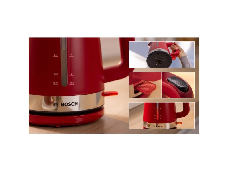 BOSCH TWK4M224 Βραστήρας 1.7lt 2400W Κόκκινος 0038324 BOSCH TWK4M224 Βραστήρας 1.7lt 2400W Κόκκινος 0038324