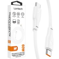 LAMTECH LAM113126 CHARGE AND DATA CABLE TYPE-C TO TYPE-C 60W 1M WHITE 0038432