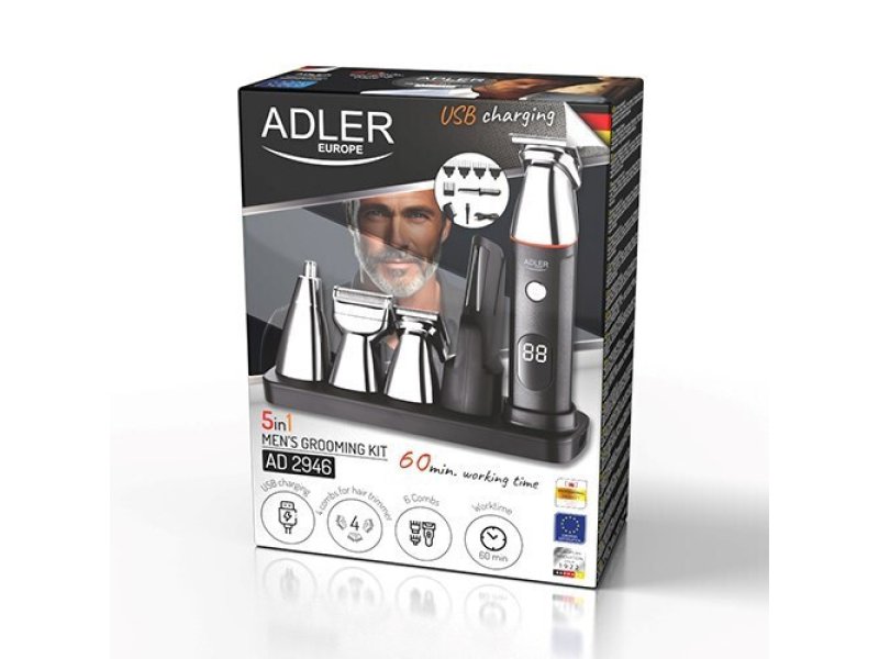 ADLER AD-2946 Σετ Επαναφορτιζόμενης Κουρευτικής Μηχανής Γκρι 0038951 ADLER AD-2946 Σετ Επαναφορτιζόμενης Κουρευτικής Μηχανής Γκρι 0038951