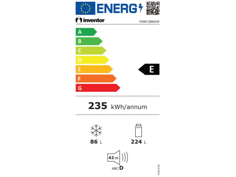 INVENTOR PSNF18860W Ψυγειοκαταψύκτης Total NoFrost Υ188xΠ59.5xΒ63εκ. Λευκός 0039084 INVENTOR PSNF18860W Ψυγειοκαταψύκτης Total NoFrost Υ188xΠ59.5xΒ63εκ. Λευκός 0039084
