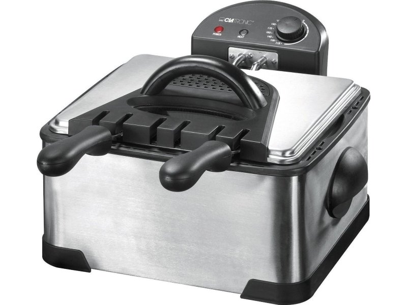 CLATRONIC CL FR 3195 Φριτέζα Λαδιού με Διπλό Αποσπώμενο Κάδο 4lt Ασημί 0039432 CLATRONIC CL FR 3195 Φριτέζα Λαδιού με Διπλό Αποσπώμενο Κάδο 4lt Ασημί 0039432