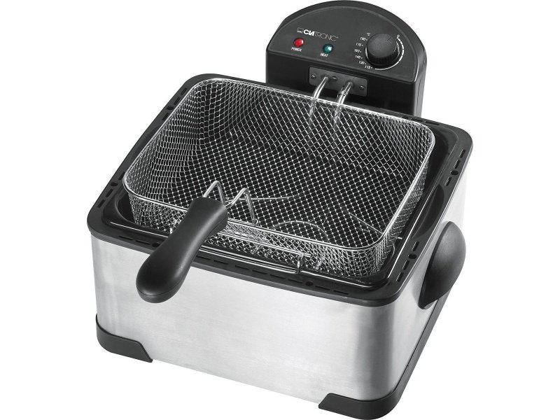CLATRONIC CL FR 3195 Φριτέζα Λαδιού με Διπλό Αποσπώμενο Κάδο 4lt Ασημί 0039432 CLATRONIC CL FR 3195 Φριτέζα Λαδιού με Διπλό Αποσπώμενο Κάδο 4lt Ασημί 0039432