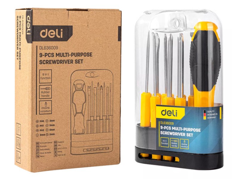 DELI DL636009 Κατσαβίδι με 9 Εναλλασσόμενες Μύτες 0039560 DELI DL636009 Κατσαβίδι με 9 Εναλλασσόμενες Μύτες 0039560