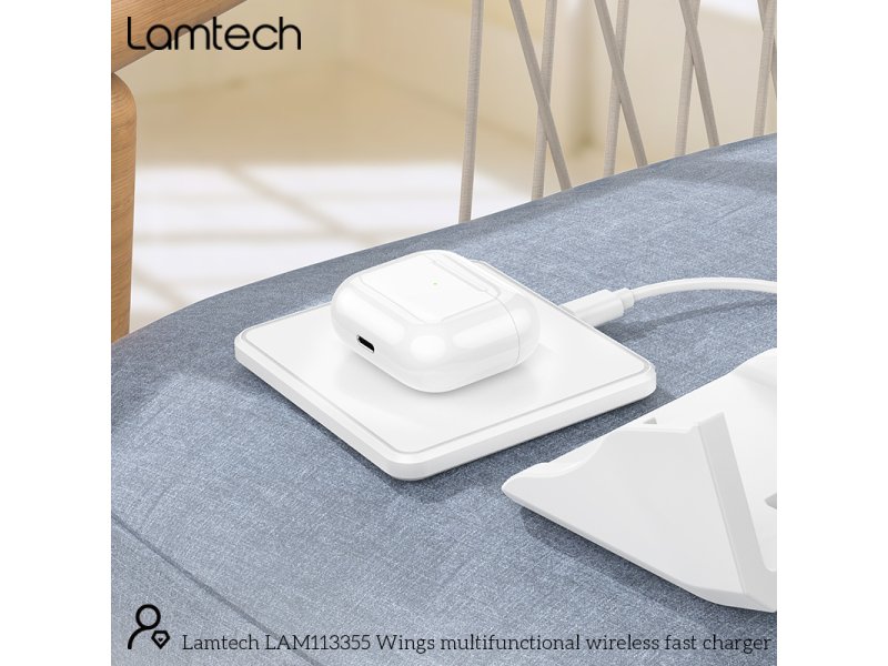 LAMTECH LAM113355 Ασύρματος Φορτιστής (Qi Pad) 15W Λευκός 0039575 LAMTECH LAM113355 Ασύρματος Φορτιστής (Qi Pad) 15W Λευκός 0039575