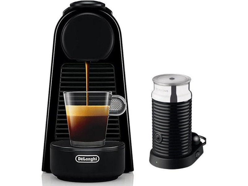 DELONGHI EN85.BAE Essenza Mini Bundle Καφετιέρα για Κάψουλες Nespresso Πίεσης 19bar με Αφρογαλιέρα Black 0040133 DELONGHI EN85.BAE Essenza Mini Bundle Καφετιέρα για Κάψουλες Nespresso Πίεσης 19bar με Αφρογαλιέρα Black 0040133
