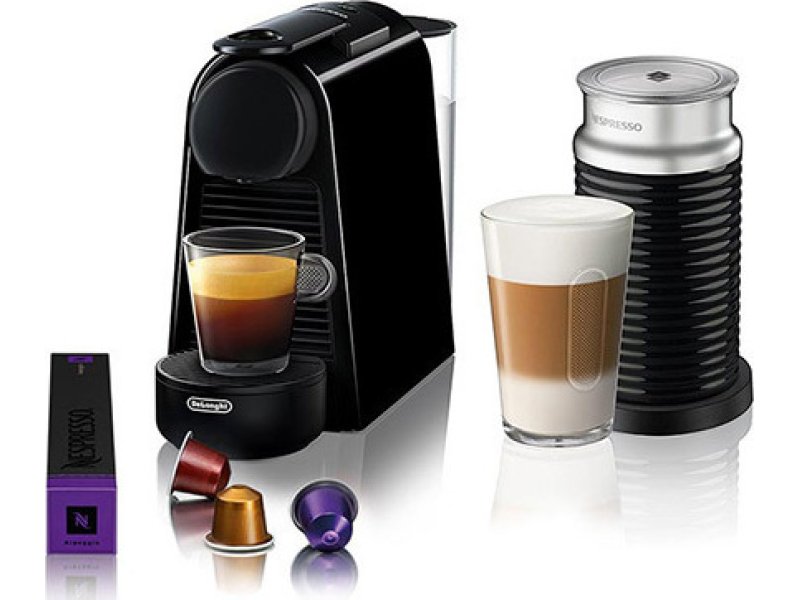 DELONGHI EN85.BAE Essenza Mini Bundle Καφετιέρα για Κάψουλες Nespresso Πίεσης 19bar με Αφρογαλιέρα Black 0040133 DELONGHI EN85.BAE Essenza Mini Bundle Καφετιέρα για Κάψουλες Nespresso Πίεσης 19bar με Αφρογαλιέρα Black 0040133
