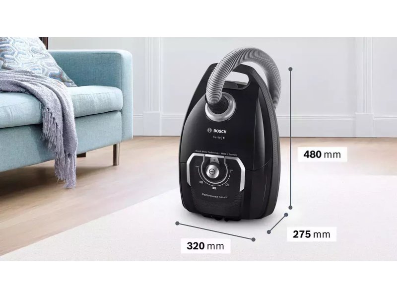BOSCH BGL8BA3S Ηλεκτρική Σκούπα 650W με Σακούλα 5lt Μαύρη 0040321