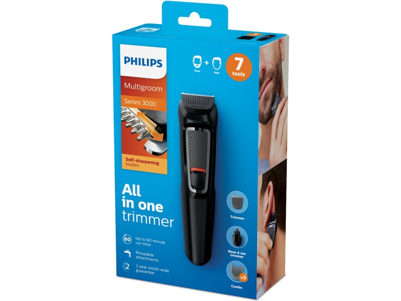 PHILIPS MG3720/15 Multigroom Series 3000 7 in 1 Σετ Επαναφορτιζόμενης Κουρευτικής Μηχανής Μαύρο 0040451 PHILIPS MG3720/15 Multigroom Series 3000 7 in 1 Σετ Επαναφορτιζόμενης Κουρευτικής Μηχανής Μαύρο 0040451