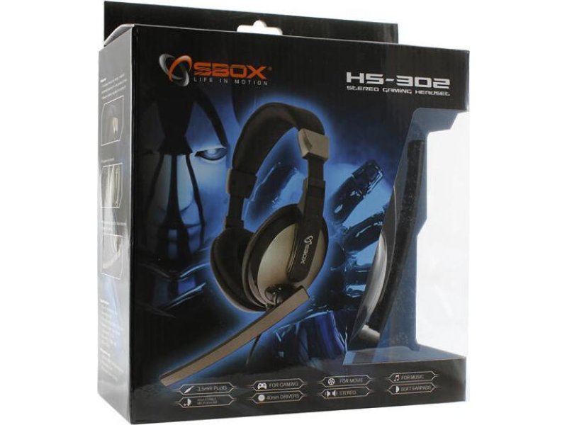 SBOX HS-302 Over Ear Gaming Headset με σύνδεση 3.5mm 0040454 SBOX HS-302 Over Ear Gaming Headset με σύνδεση 3.5mm 0040454